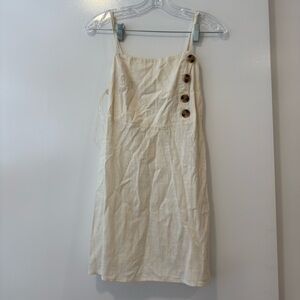 PacSun Cream Button-Accent Mini Dress